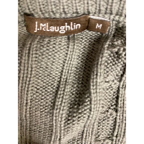 J. McLaughlin 100% Wool Sweater Vest MEDIUM Gray Knit Rabbit Fur Open Winter - Picture 6 of 6